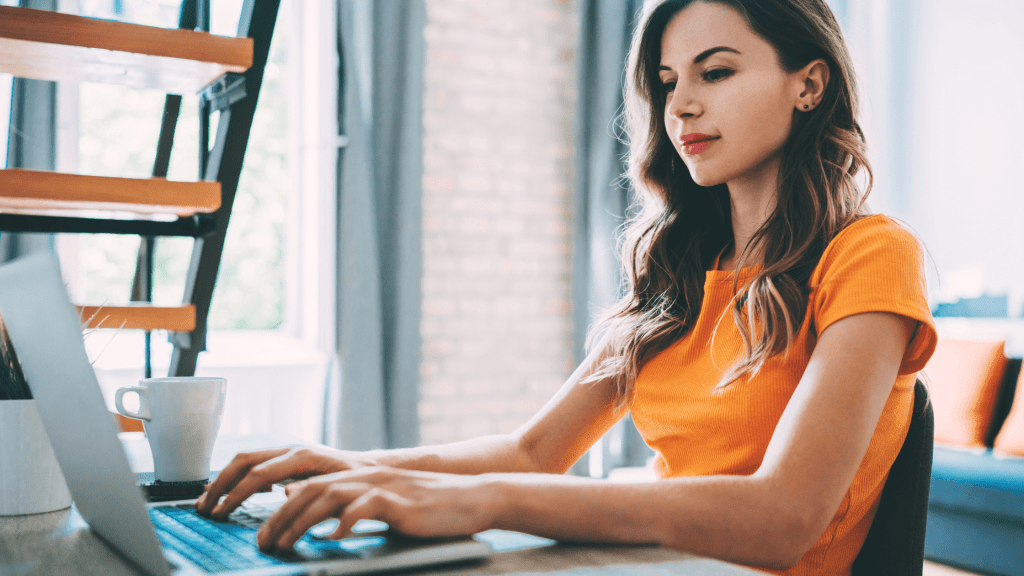 woman working on laptop