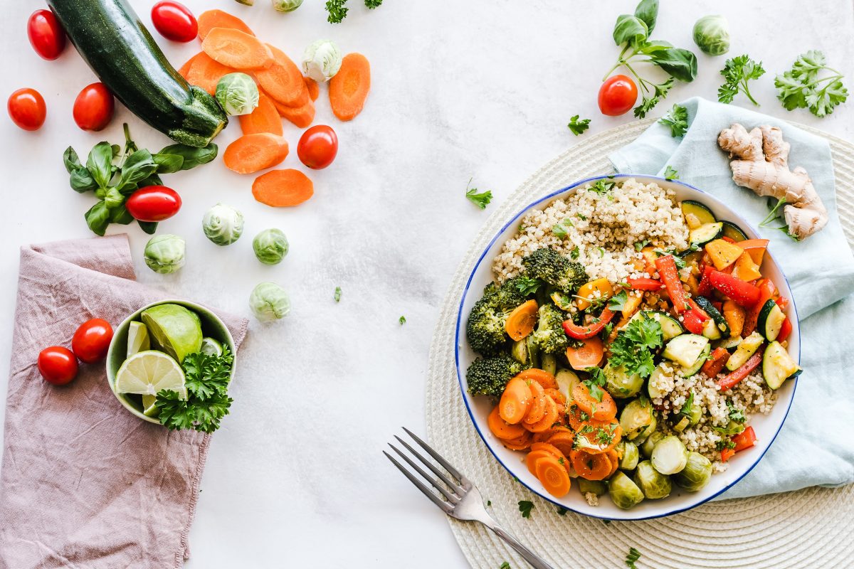 Meal Planning - various healthy vegetables on table and plate