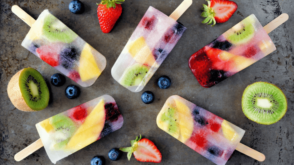 frozen popsicles with fruits