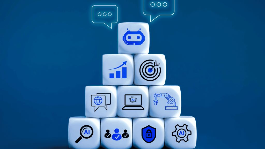 Dices with images of apps and tools